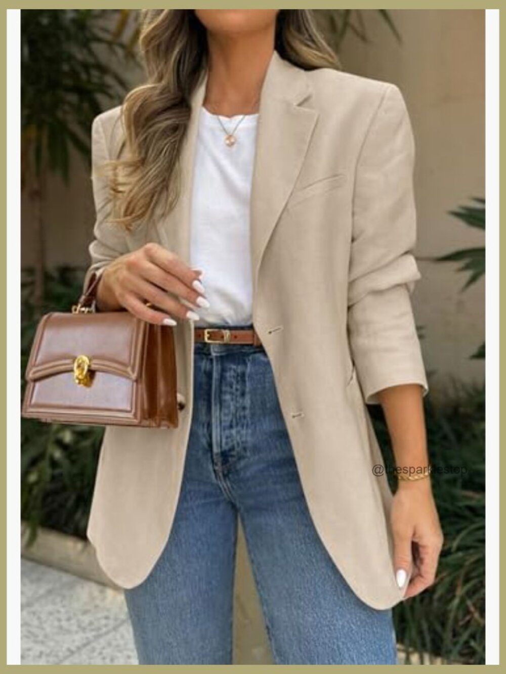 Business Casual Blazer with Notch Lapel and Pockets - Picture 3 of 7